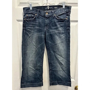 7 For All Mankind Crop Dojo Jeans Womens Sz 30 (32x21) Low Rise Bootcut USA Made